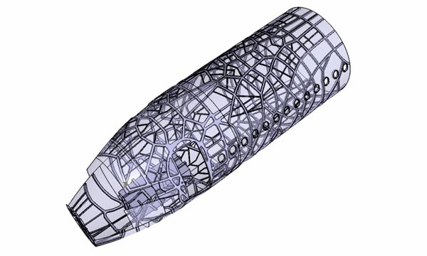 L'optimisation topologique des aérostructures donne naissance à de nouvelles architectures. © Stelia Aerospace