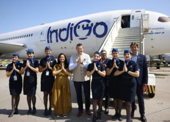Lors de l'inauguration du vol d'IndiGo sur Amsterdam. © IndiGo