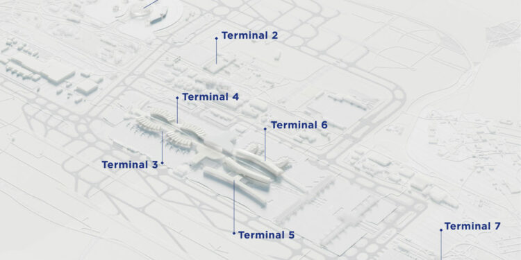 La nouvelle numérotation des terminaux de Paris-CDG présentée par le Groupe ADP. © Groupe ADP